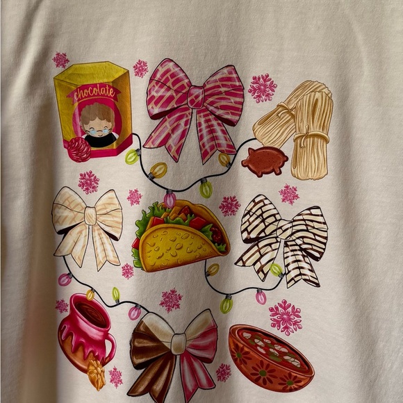 Mexican Christmas T-shirt pan dolce tamales abuelita hot chocolate - Picture 2 of 3